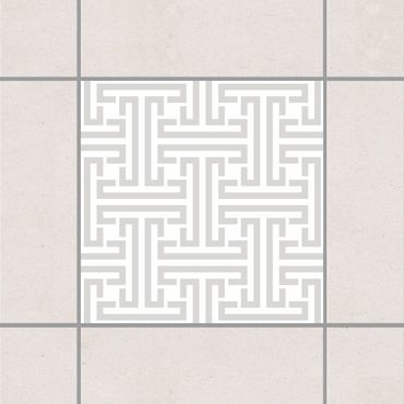 Adesivo per piastrelle - Decorative Labyrinth Light Grey 15cm x 15cm