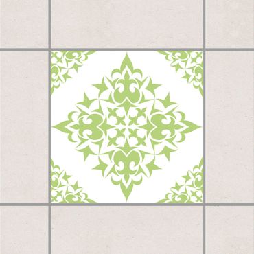 Adesivo per piastrelle - Tile Pattern White Spring Green 25cm x 20cm