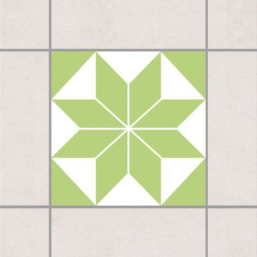 Adesivo per piastrelle - Star pattern Spring Green 15cm x 15cm