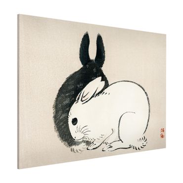 Lavagna magnetica - Asian Vintage Disegno di due conigli - Formato orizzontale 3:4