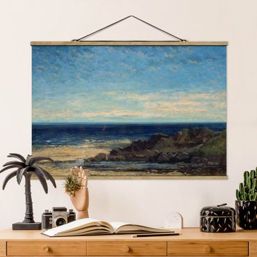 Foto su tessuto da parete con bastone - Gustave Courbet - Blue Sea - Orizzontale 2:3