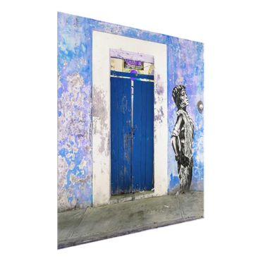 Quadro in vetro - Blue main entrance - Quadrato 1:1