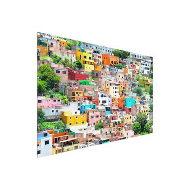Quadro in vetro - Colored houses front Guanajuato - Orizzontale 3:2
