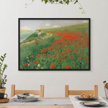 Poster con cornice - Pál Szinyei-Merse - Paesaggio estivo con una fioritura di papavero - Orizzontale 3:4