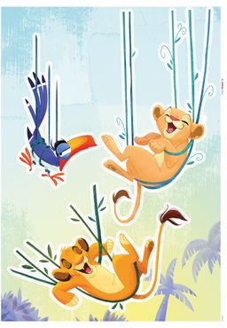 Adesivo murale per bambini  - Lion King Relax