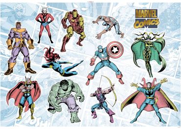 Adesivo murale per bambini  - Marvel Comics Collection