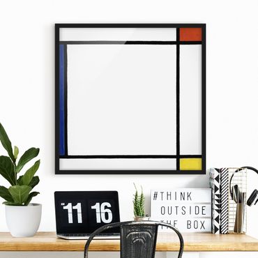 Poster con cornice - Piet Mondrian - Composition III - Quadrato 1:1