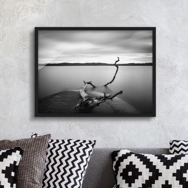 Poster con cornice - Tramonto sul Lago Nero e nero