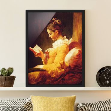 Poster con cornice - Jean Honoré Fragonard - Young Girl Reading - Verticale 4:3