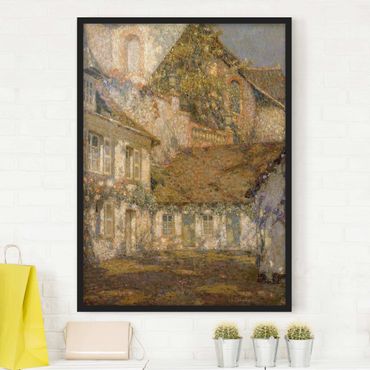 Poster con cornice - Henri Le Sidaner - Houses At The Foot Of The Church - Verticale 4:3