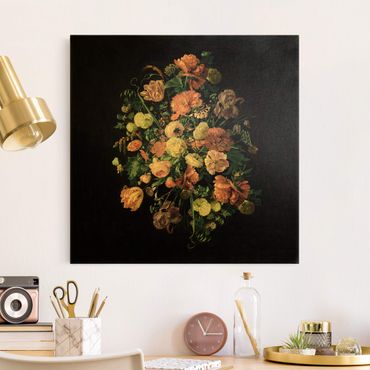 Quadro su tela oro - Jan Davidsz de Heem - Bouquet di fiori scuro