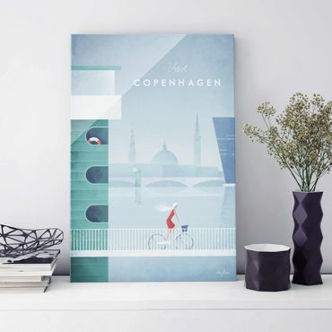 Quadro in vetro - Poster di viaggio - Copenaghen - Verticale 3:2