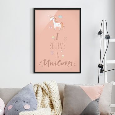 Poster con cornice - I Believe In Unicorn - Verticale 4:3
