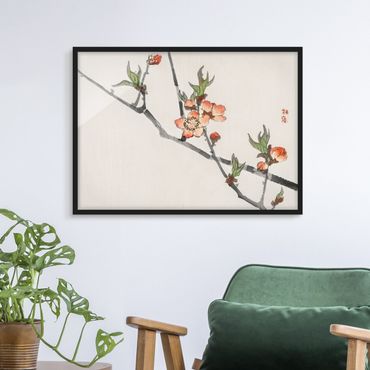 Poster con cornice - Asian Vintage Disegno Cherry Blossom Branch - Orizzontale 3:4