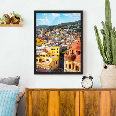 Poster con cornice - Colorful Houses Guanajuato - Verticale 4:3