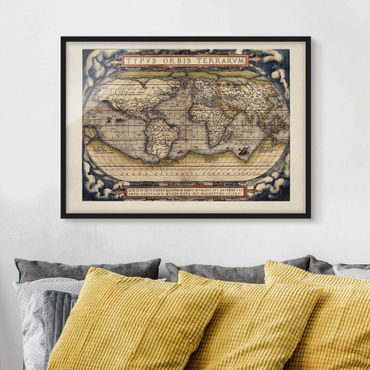 Poster con cornice - Historic tipo World Map Orbis Terrarum - Orizzontale 3:4