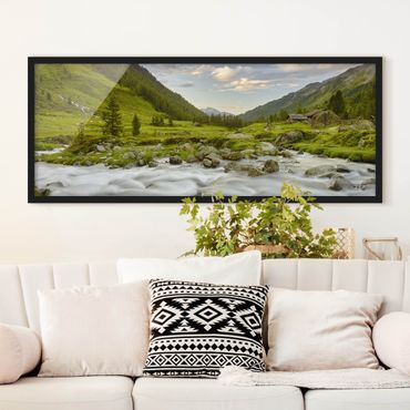 Poster con cornice - Prato Alpino Tirol - Panorama formato orizzontale