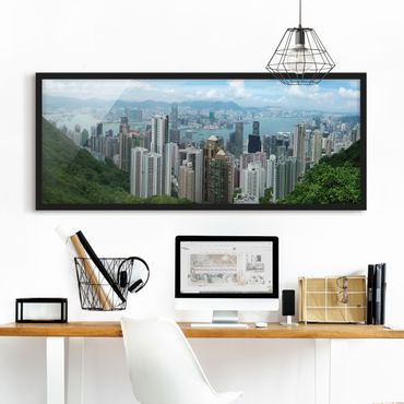 Poster con cornice - Guardando Hong Kong - Panorama formato orizzontale