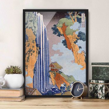Poster con cornice - Katsushika Hokusai - Ono Waterfall On The Kisokaidô - Verticale 4:3