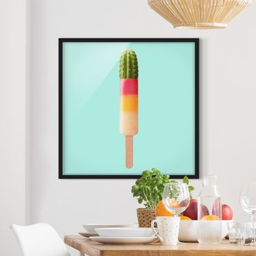Poster con cornice - Ghiaccio Con Cactus - Quadrato 1:1