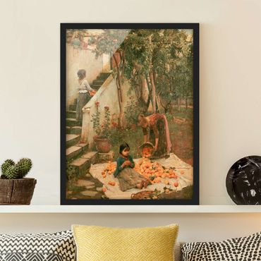 Poster con cornice - John William Waterhouse - The Orange Pickers - Verticale 4:3