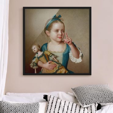 Poster con cornice - Jean Etienne Liotard - Ragazza con la bambola - Quadrato 1:1