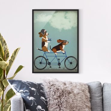 Poster con cornice - Ciclismo - Bassets Tandem - Verticale 4:3