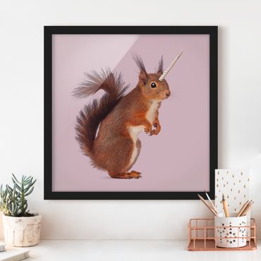 Poster con cornice - Unicorn Squirrel - Quadrato 1:1