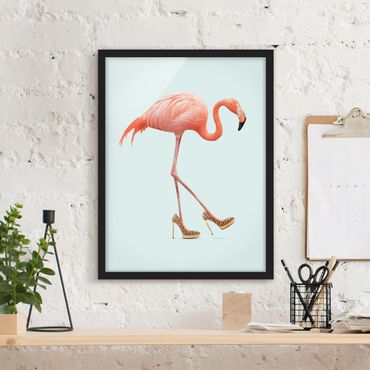 Poster con cornice - Flamingo con tacchi alti - Verticale 4:3