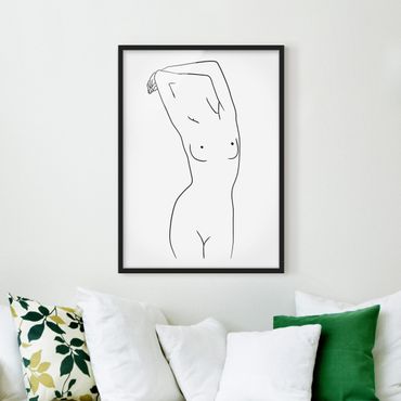 Poster con cornice - Line Art Nudo Bianco e nero - Verticale 4:3