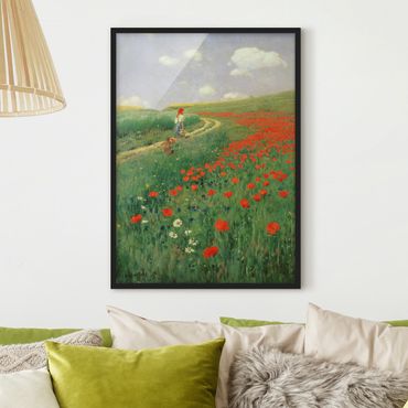 Poster con cornice - Pál Szinyei-Merse - Paesaggio estivo con una fioritura di papavero - Verticale 4:3