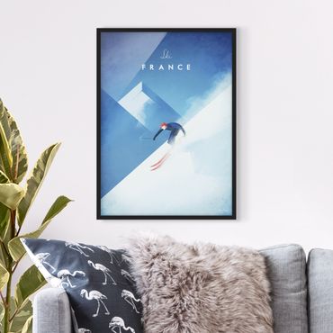 Poster con cornice - Viaggi Poster - Sciare in Francia - Verticale 4:3