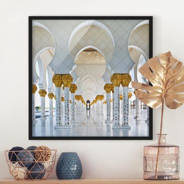 Poster con cornice - Mosque In Abu Dhabi - Quadrato 1:1