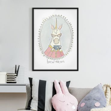 Poster con cornice - Caffeinated Unicorn - Verticale 4:3
