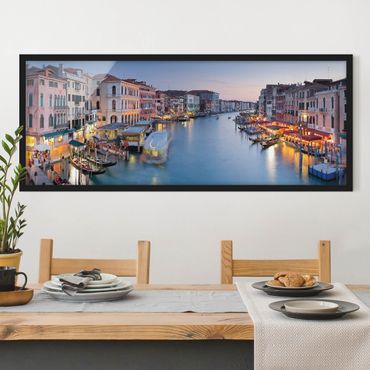 Poster con cornice - Serata Sul Canal Grande A Venezia - Panorama formato orizzontale