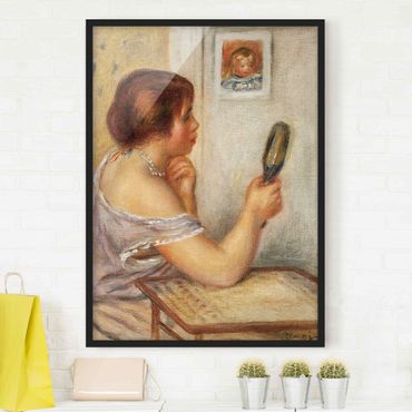 Poster con cornice - Auguste Renoir - Gabrielle Holding A Mirror Or Marie Dupuis Holding A Mirror With A Portrait Of Coco - Verticale 4:3