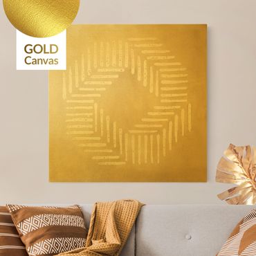 Quadro su tela oro - Geometria moderna color sabbia
