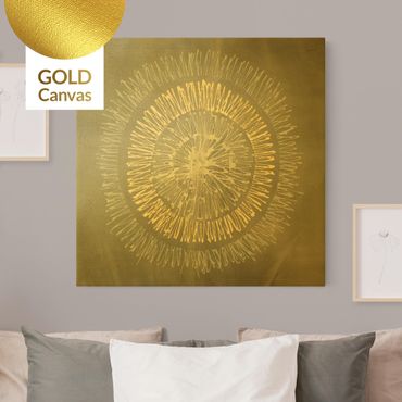 Quadro su tela oro - Stella polare in grigio e oro II