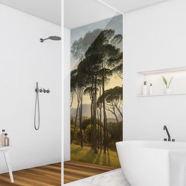 Rivestimento per doccia - Hendrik Voogd paesaggio con alberi in olio