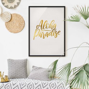 Poster con cornice - Gold - Aloha Paradise