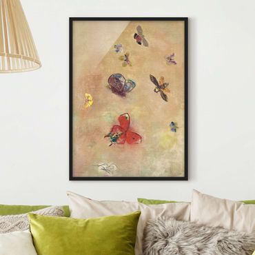 Poster con cornice - Odilon Redon - farfalle colorate - Verticale 4:3