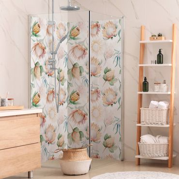 Rivestimento per doccia - Girasoli in acquerello