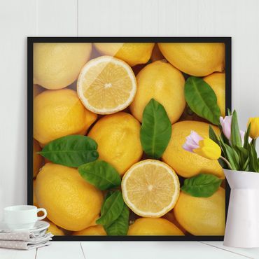 Poster con cornice - Juicy Lemons - Quadrato 1:1