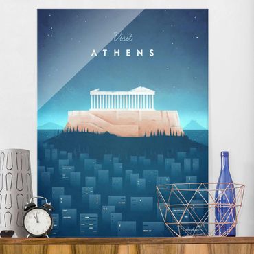Quadro in vetro - Poster di viaggio - Atene - Verticale 4:3