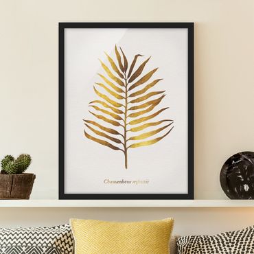 Poster con cornice - Gold - Palm Leaf II