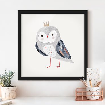 Poster con cornice - Crowned Owl Light - Quadrato 1:1