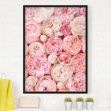 Poster con cornice - Rose Rose Coral Shabby - Verticale 4:3