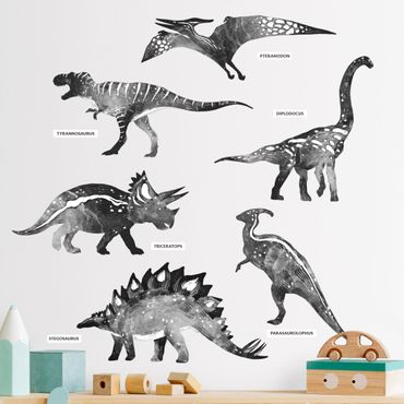 Adesivo murale - Silhouette dinosauri