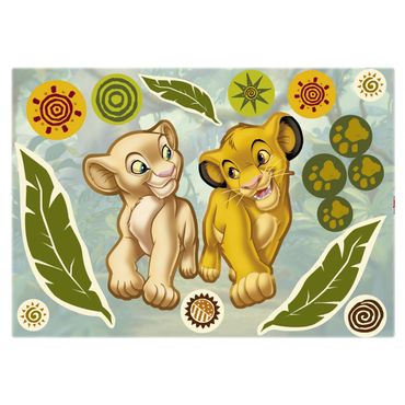 Adesivo murale per bambini  - Il Re Leone- Simba e Nala