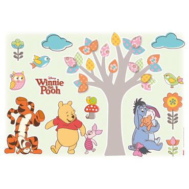 Adesivo murale per bambini  - Winnie the Pooh amici della natura